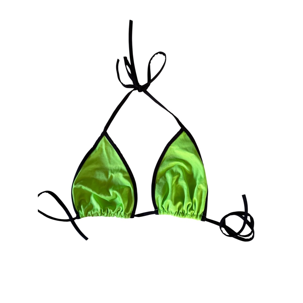 Exposed Lime Green Swim Bikini Top